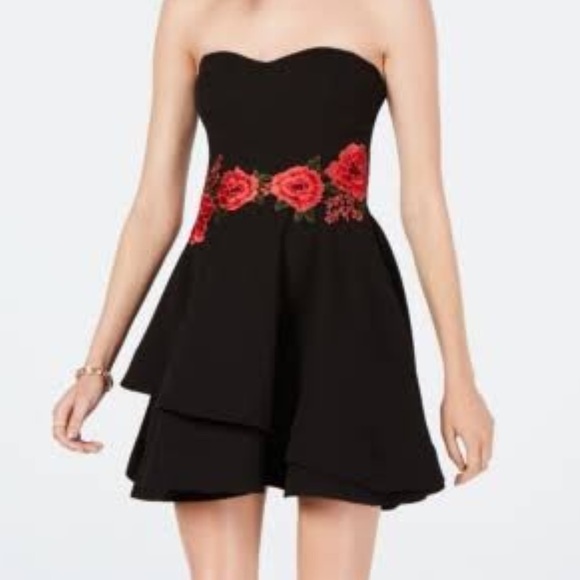 B. Smart Dresses & Skirts - B. Smart Black Red Floral Party Graduation dress 1